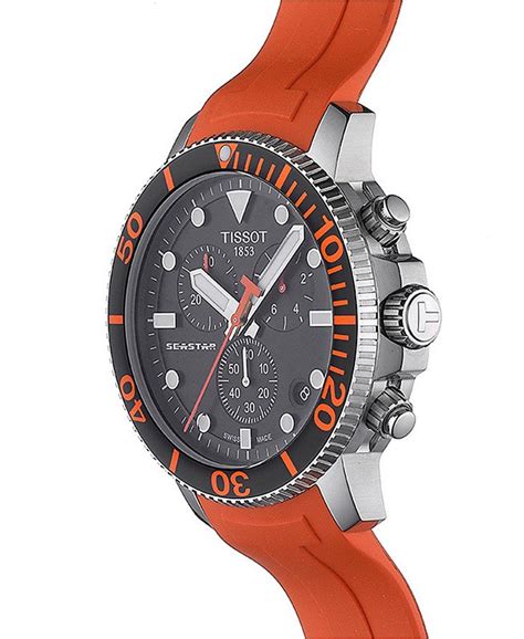 tissot orange divers watch.